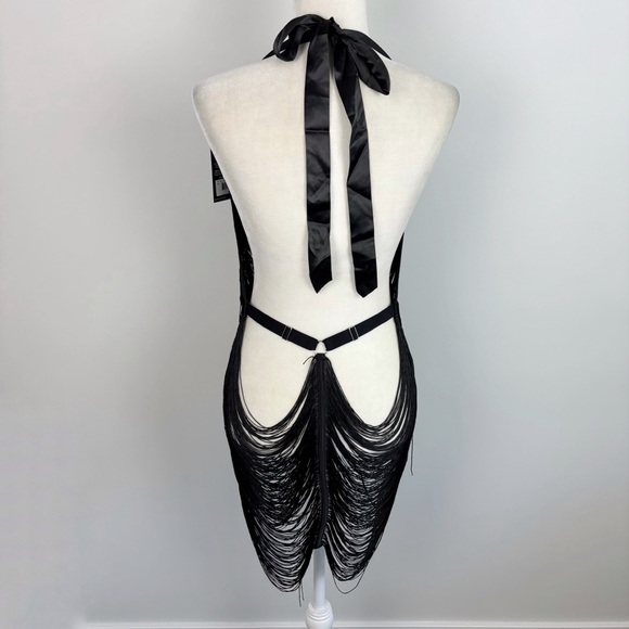 Thistle and Spire Fringe Benefts Slip in Black Size M/L - Picture 9 of 13